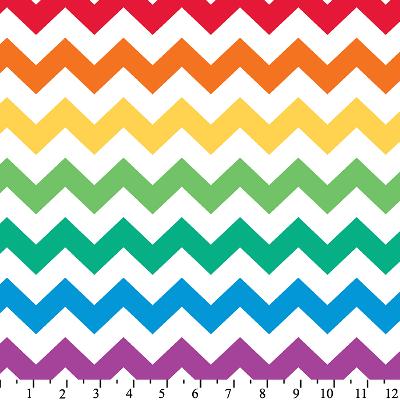 David Textiles Rainbow Chevron Cotton Print 